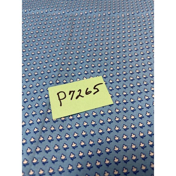 Blue Cotton Fat Quarter 18x22 Inches Small White Floral Print Quilting/Sewing Fa - Picture 6 of 6